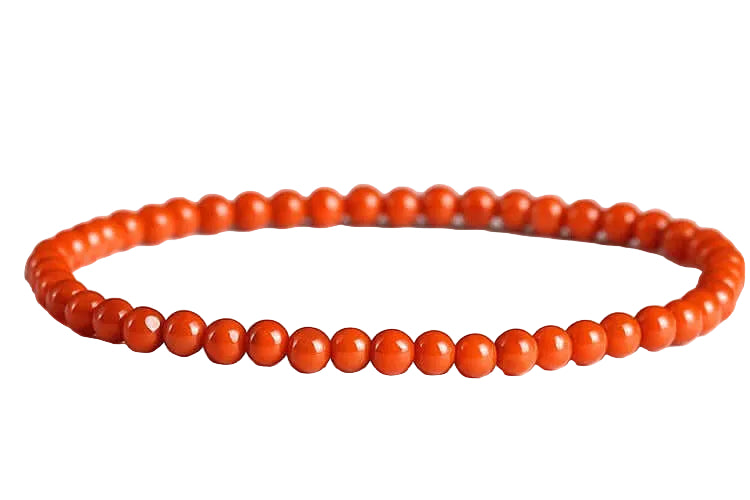 Natural Liangshan Nanhong Agate Single-Strand Bracelet – Small Beads, Cherry Red, Unisex - ZENHIMA
