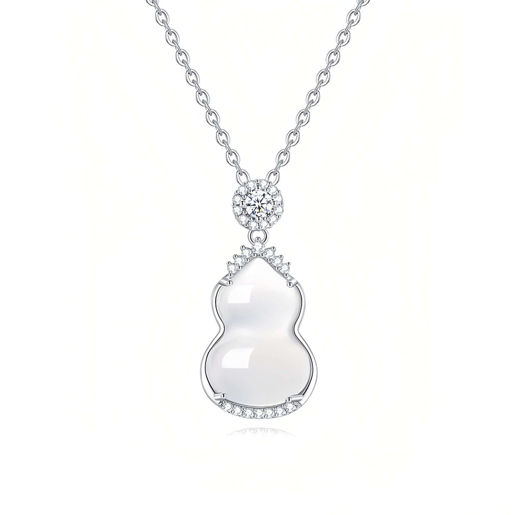 ZenHima S925 Silver Icy Chalcedony Gourd Pendant Necklace - ZENHIMA
