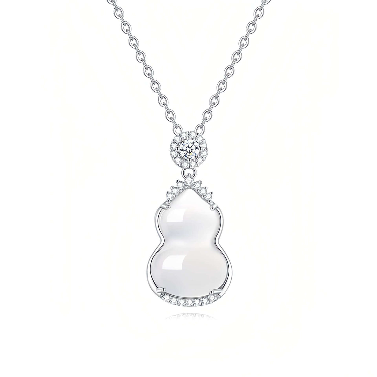 ZenHima S925 Silver Icy Chalcedony Gourd Pendant Necklace - ZENHIMA