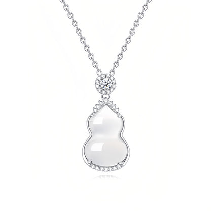 ZenHima S925 Silver Icy Chalcedony Gourd Pendant Necklace - ZENHIMA