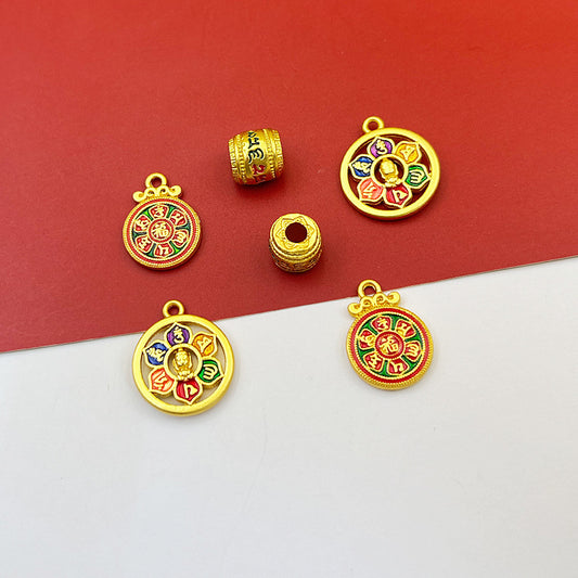 ZenHima Hand-painted Six-Word Mantra Bead Pendant – DIY Thangka Bracelet - ZENHIMA