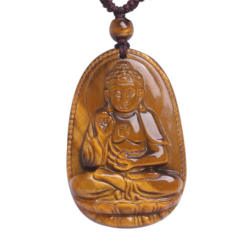 ZenHima Tibetan Tiger Eye Zodiac Guardian Buddha Pendant Necklace – Birth Year Protection Amulet - ZENHIMA