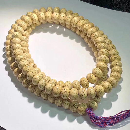 ZenHima Tibetan Natural Star Moon Bodhi 108 Golden Seed Apple-Shaped Buddhist Mala Beads - ZENHIMA