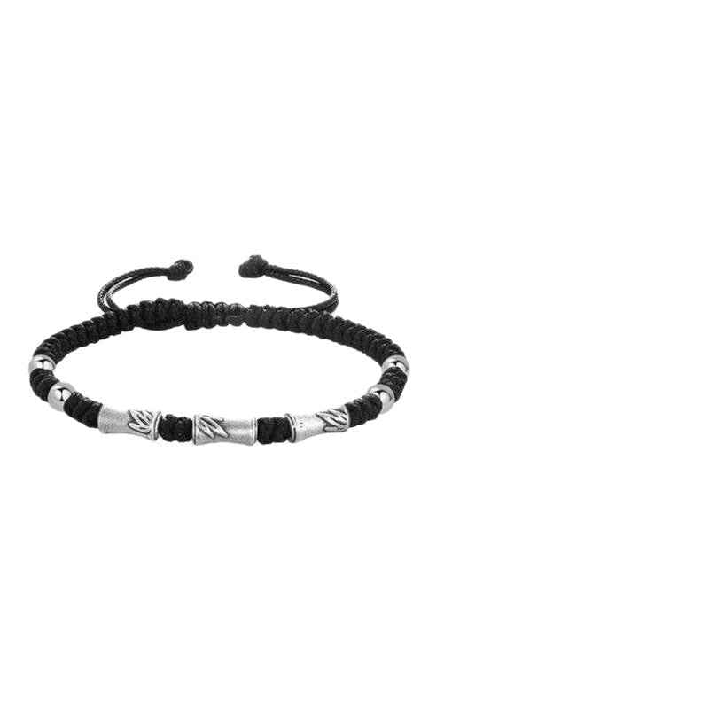 999 Fine Silver Bamboo Knot Bracelet for Luck & Success