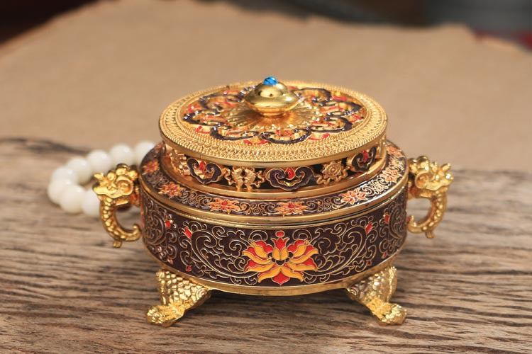 ZenHima Large Enamel Tibetan Incense Burner - ZENHIMA