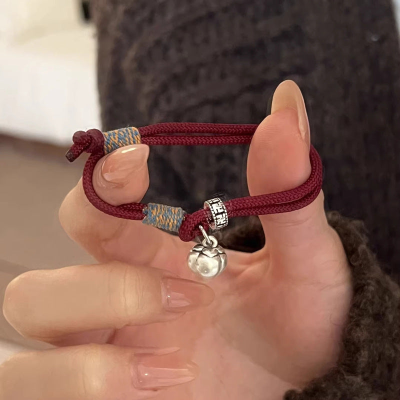 Adjustable 999 Sterling Silver Persimmon Blessing Red String Bracelet – Auspicious for Your Zodiac Year - ZENHIMA