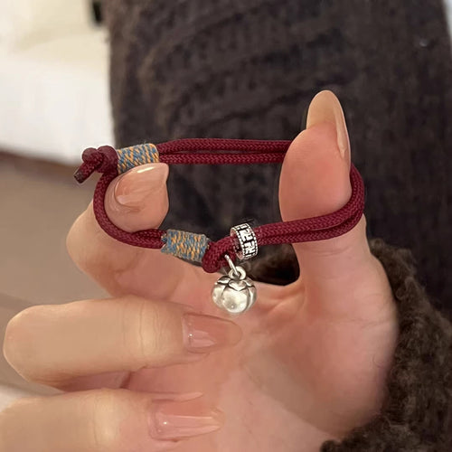 Adjustable 999 Sterling Silver Persimmon Blessing Red String Bracelet – Auspicious for Your Zodiac Year - ZENHIMA