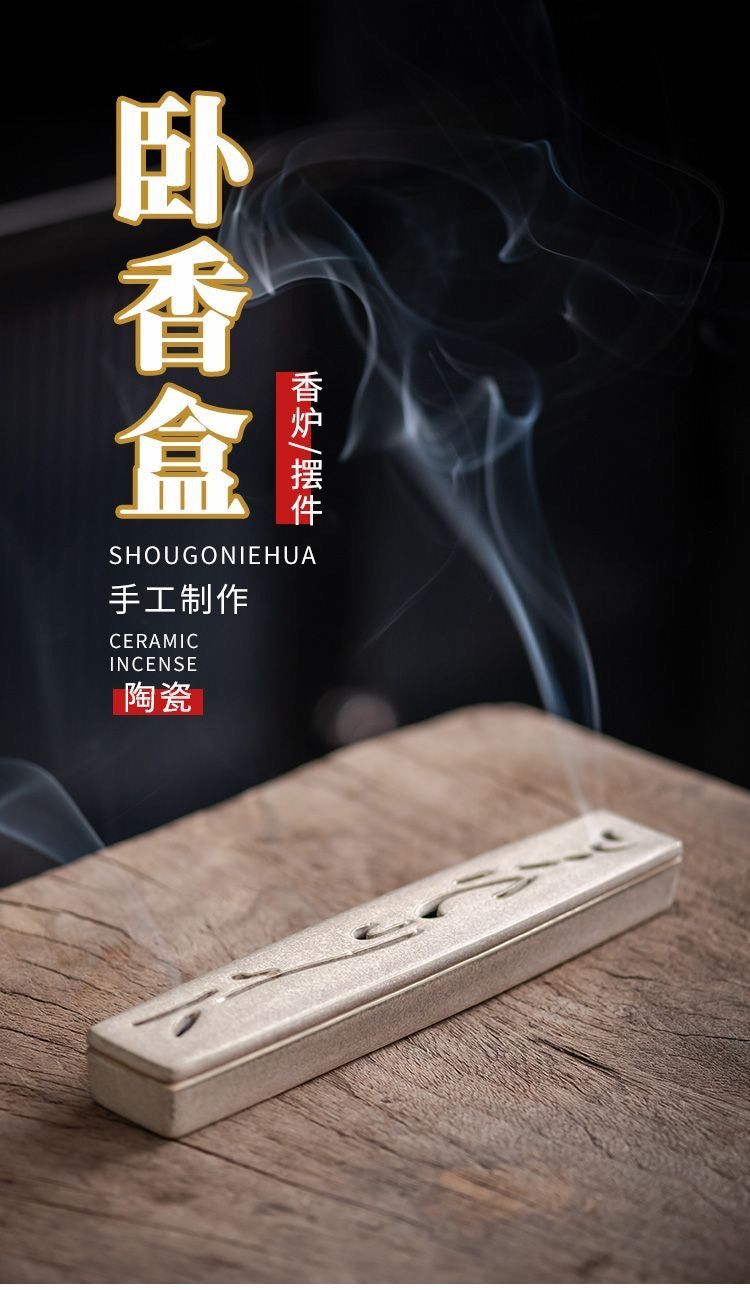 ZenHima Ceramic Horizontal Incense Burner for Sandalwood & Agarwood - ZENHIMA