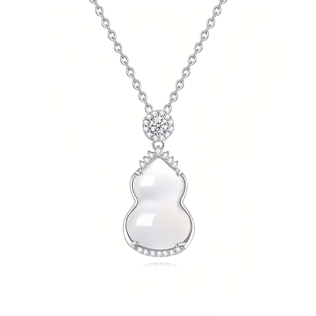 ZenHima S925 Silver Icy Chalcedony Gourd Pendant Necklace - ZENHIMA