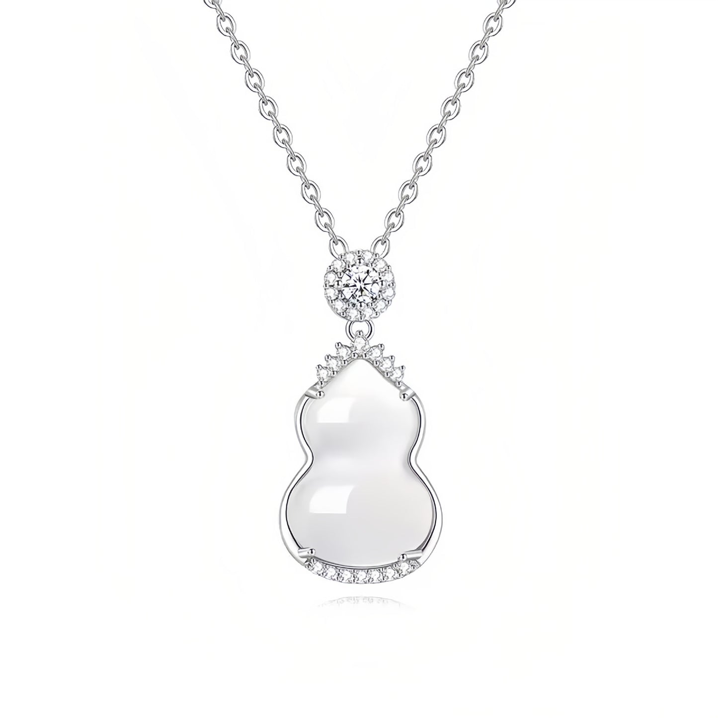 ZenHima S925 Silver Icy Chalcedony Gourd Pendant Necklace - ZENHIMA
