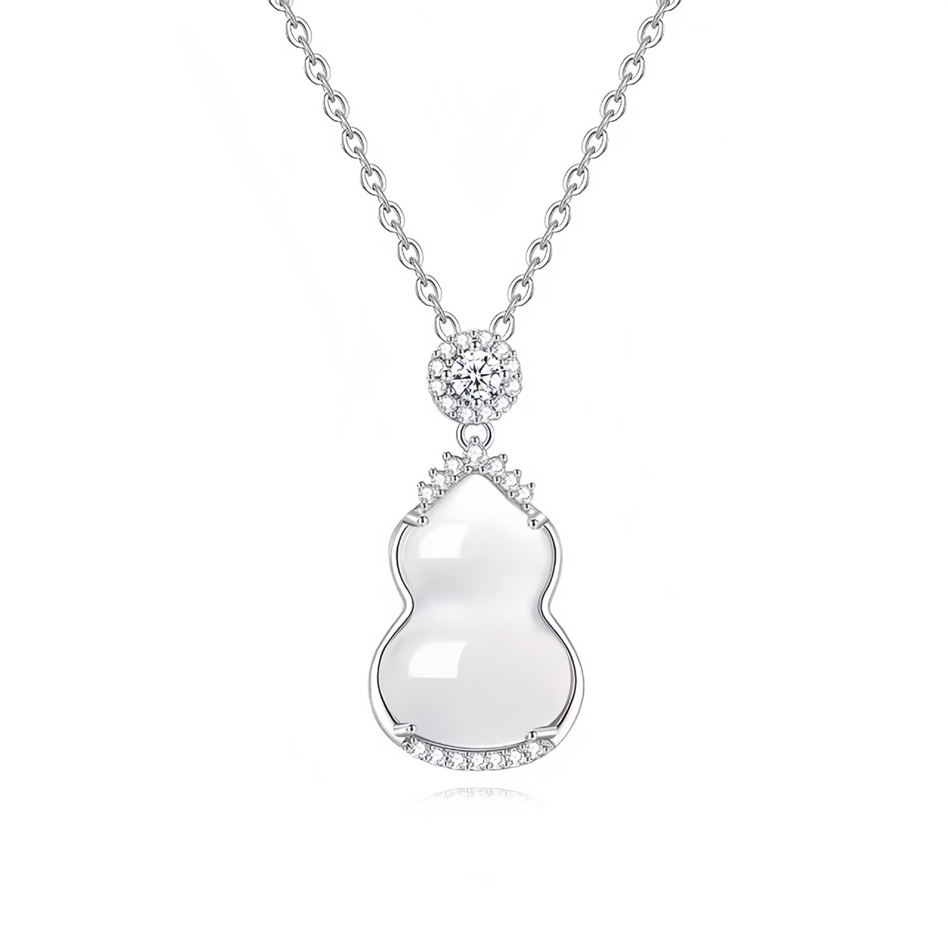 ZenHima S925 Silver Icy Chalcedony Gourd Pendant Necklace - ZENHIMA