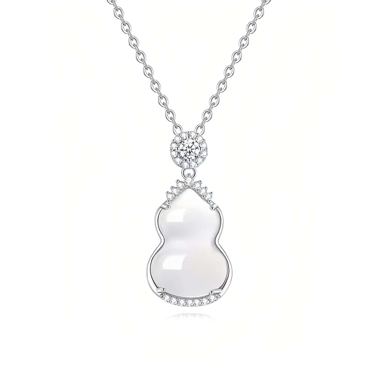 ZenHima S925 Silver Icy Chalcedony Gourd Pendant Necklace - ZENHIMA