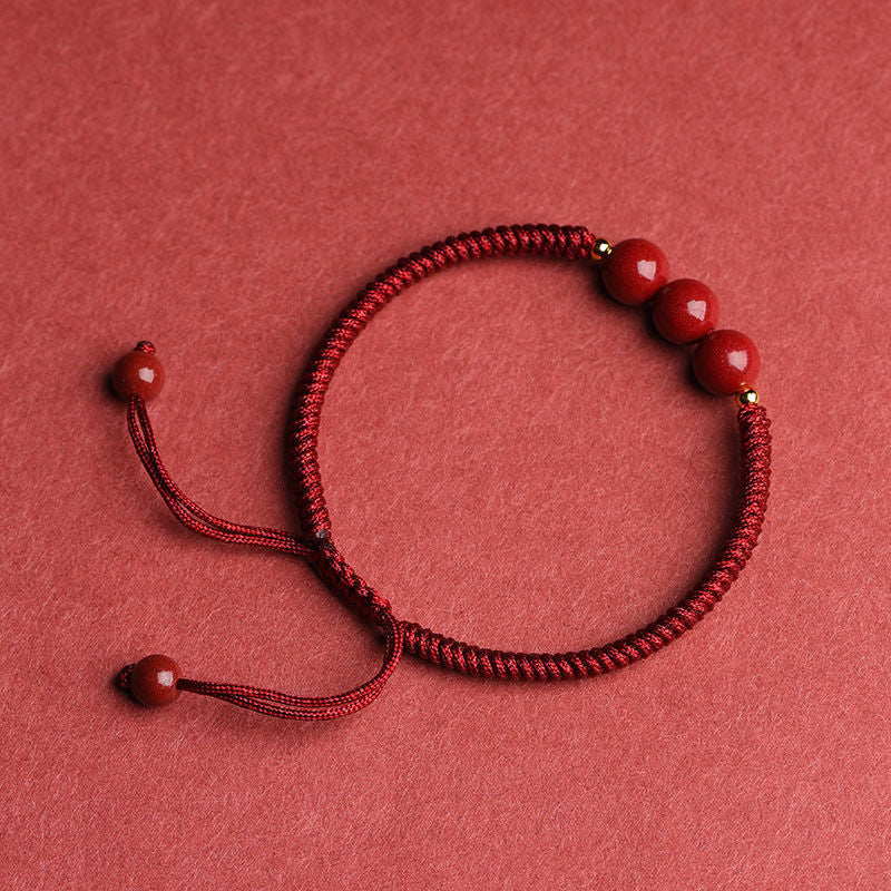 Cinnabar Couple Woven One Heart One Mind Red Rope Bracelet for Women