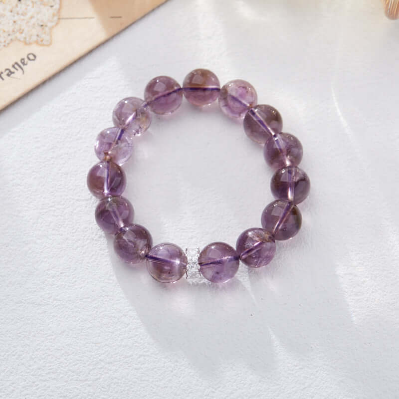 2025 Women’s Nine Purple Fire Bracelet – Natural Amethyst & Phantom Quartz Feng Shui Jewelry - ZENHIMA