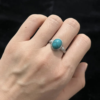 ZenHima Tibetan 925 Sterling Silver Adjustable Ring with Turquoise and Red Agate - ZENHIMA