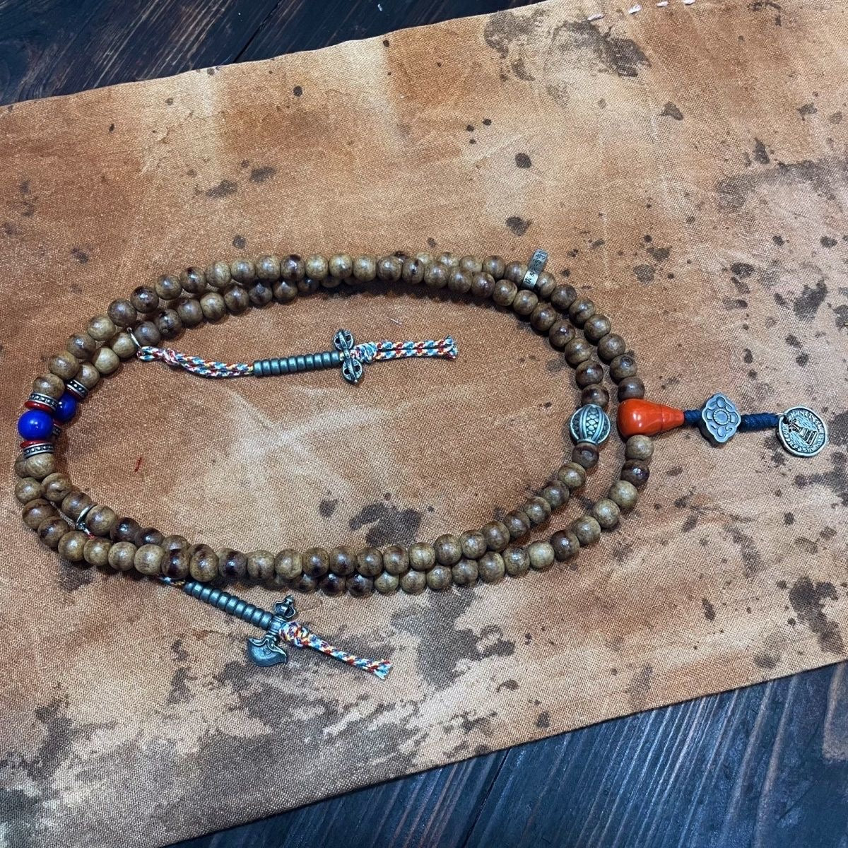 [ZenHima] The Great Prajna Temple 8mm * 108 Tibetan Buddhist Agarwood Prayer Beads(Meditation Mala) - ZENHIMA