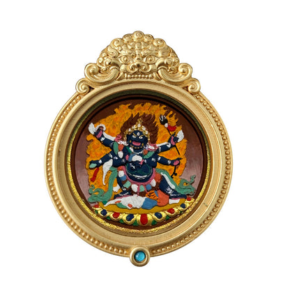 ZenHima Hand-painted Zakiram White Tara Mahasthamaprapta Yellow Wealth Rubbing Thangka Pendant - ZENHIMA