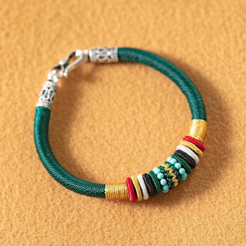 Handwoven Tibetan Nine-Strand Vajra Knot Red String Bracelet - ZENHIMA