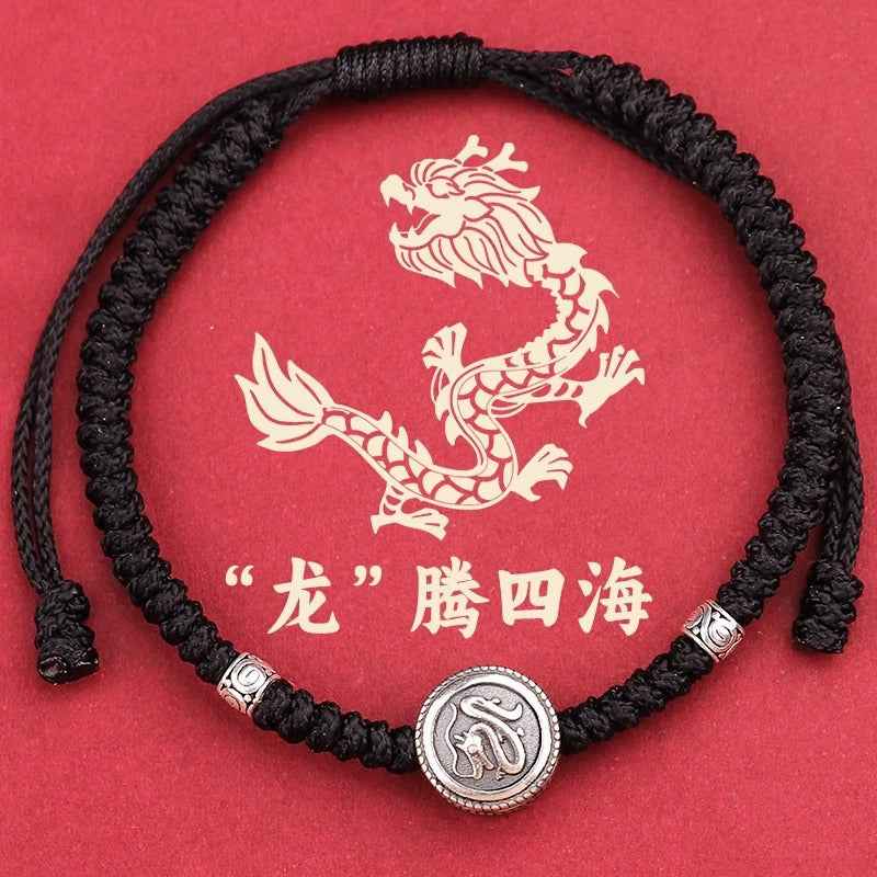 ZenHima Chinese Zodiac 925 Sterling Silver Red String Bracelet - Snake Year Blessing Bracelet