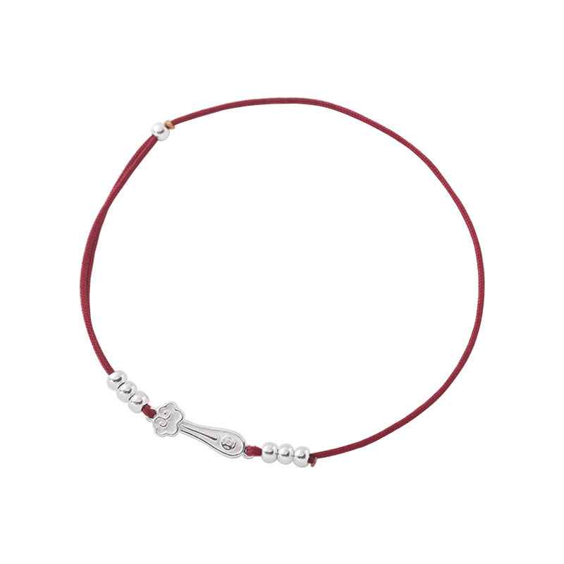ZenHima Auspicious Ruyi Bead 925 Sterling Silver Red Rope Bracelet