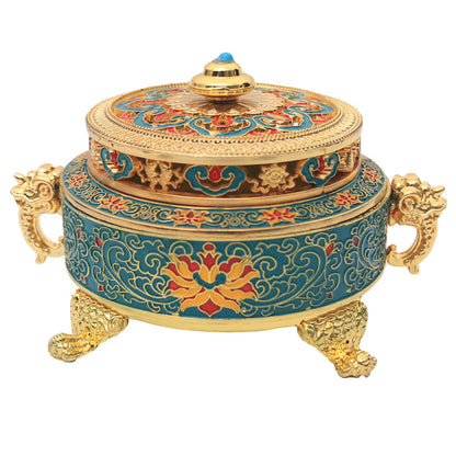 ZenHima Large Enamel Tibetan Incense Burner - ZENHIMA