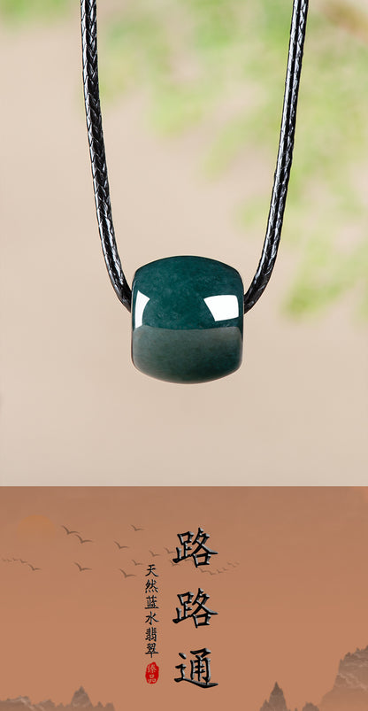 ZenHima Natural Deep Blue Jadeite Lu Lu Tong Pendant - ZENHIMA