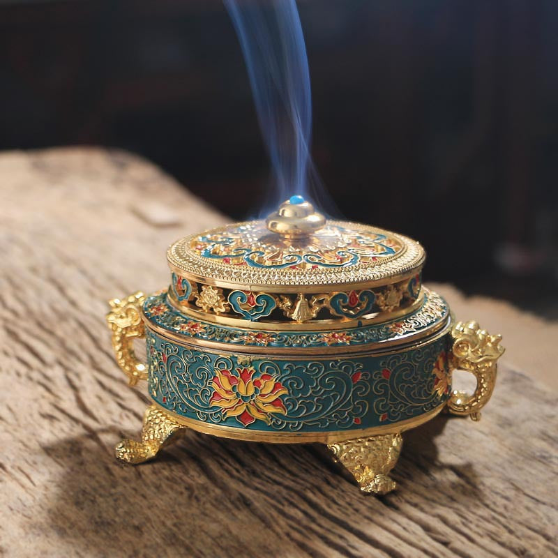 ZenHima Large Enamel Tibetan Incense Burner - ZENHIMA