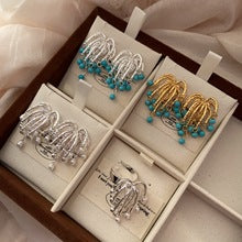 Minimalist Lapis Lazuli Double Bead Earrings