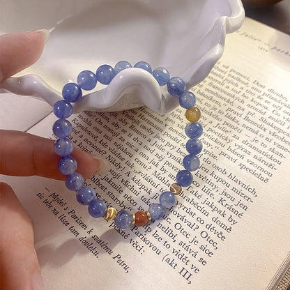 S925 Sterling Silver Bracelet with Nanhong Agate, Blue Crystal & Tiger Eye – Elegant Luxury Jewelry - ZENHIMA