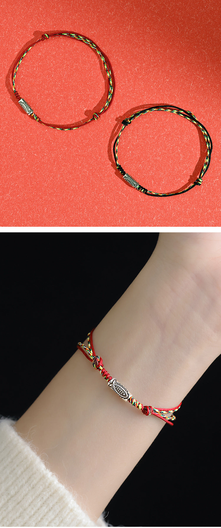 Geflochtenes Armband mit Koi-Karpfenmotiv – Glück und Wohlstand