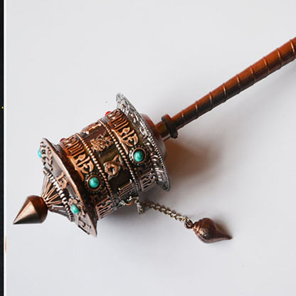 Six-Word Mantra Hand-Cranked Tibetan Portable Prayer Wheel