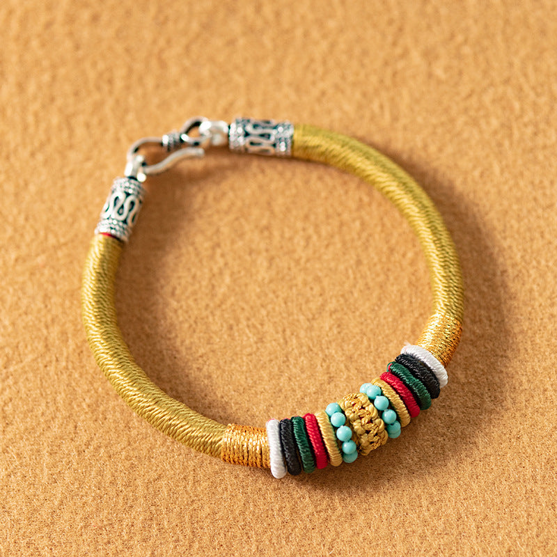 Handwoven Tibetan Nine-Strand Vajra Knot Red String Bracelet - ZENHIMA