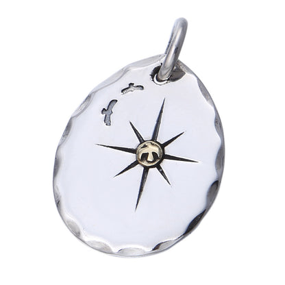 Classic Eagle Series Men’s Pendant in S925 Silver with Double Eagle, Gold Ring and Turquoise - ZENHIMA