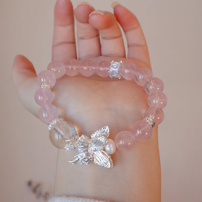 11MM Amethyst Yellow Tower Crystal Pink Crystal Natural Bracelet