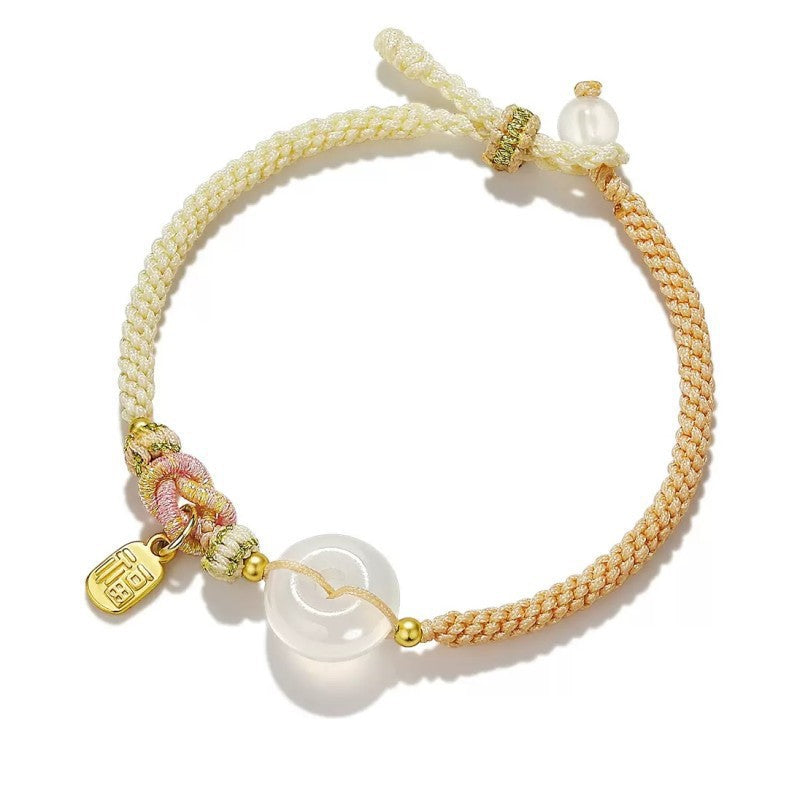 Weißer Achat Friedensschnalle Paar Armband Jade Armband