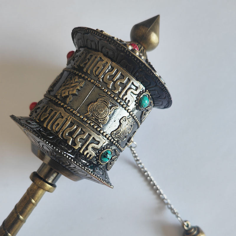 Manter Prayer Wheel Tibetano Portatile a Manovella