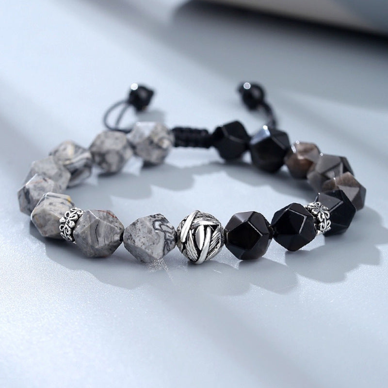 ZenHima 925 Silver & Black Obsidian Meditation Mala Bracelet – Spiritual Unisex Jewelry - ZENHIMA