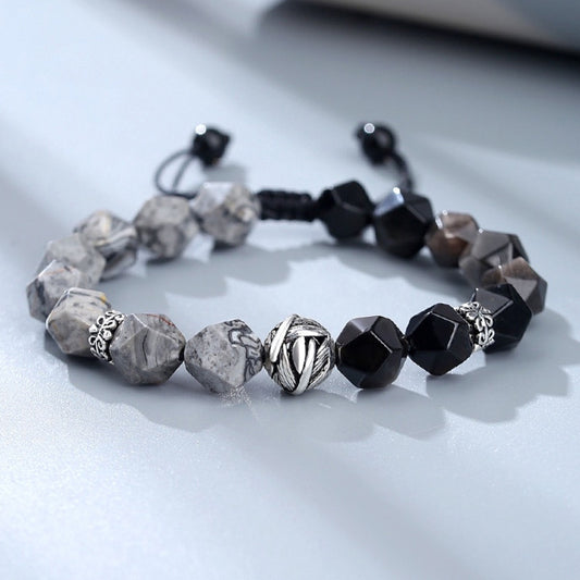 ZenHima 925 Silver & Black Obsidian Meditation Mala Bracelet – Spiritual Unisex Jewelry - ZENHIMA