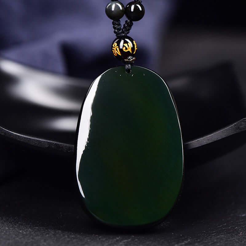 Natural Rainbow Eye Obsidian Dragon Ball Pixiu Pendant Necklace for Men and Women Vintage Trendy - ZENHIMA