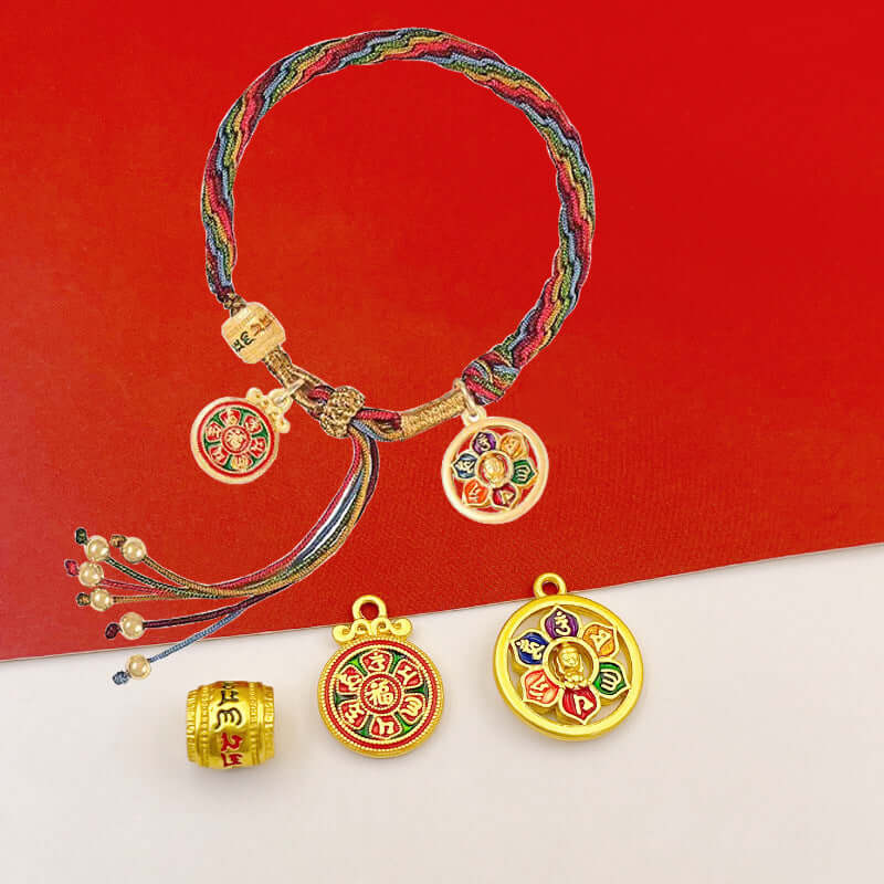 ZenHima Hand-painted Six-Word Mantra Bead Pendant – DIY Thangka Bracelet - ZENHIMA