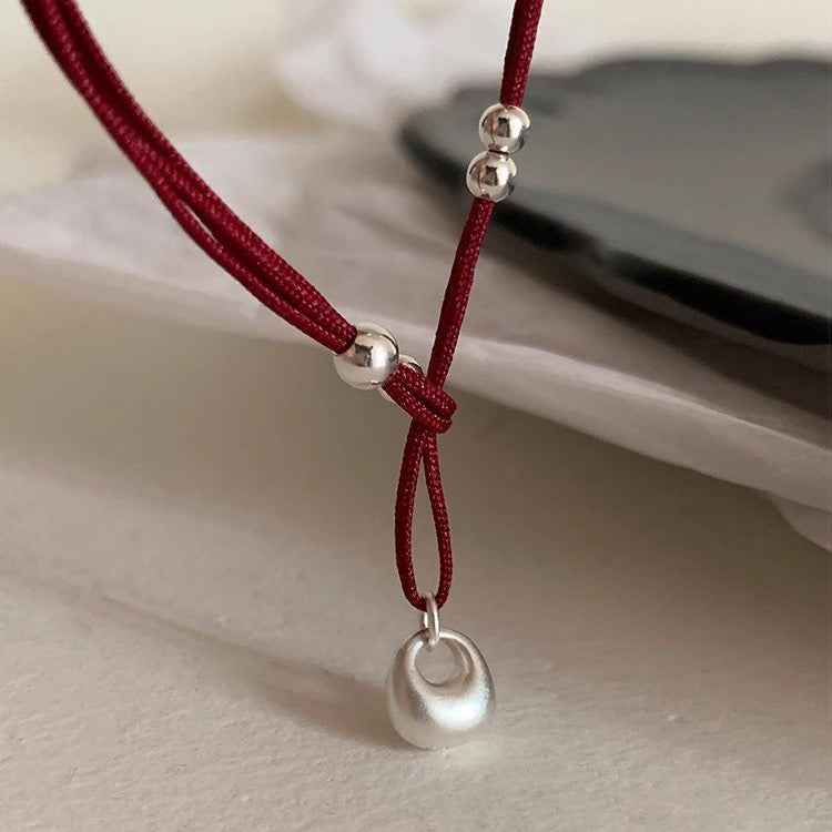 999 Fine Silver Lucky Gourd Red String Bracelet
