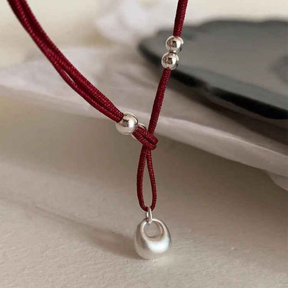 999 Fine Silver Lucky Gourd Red String Bracelet
