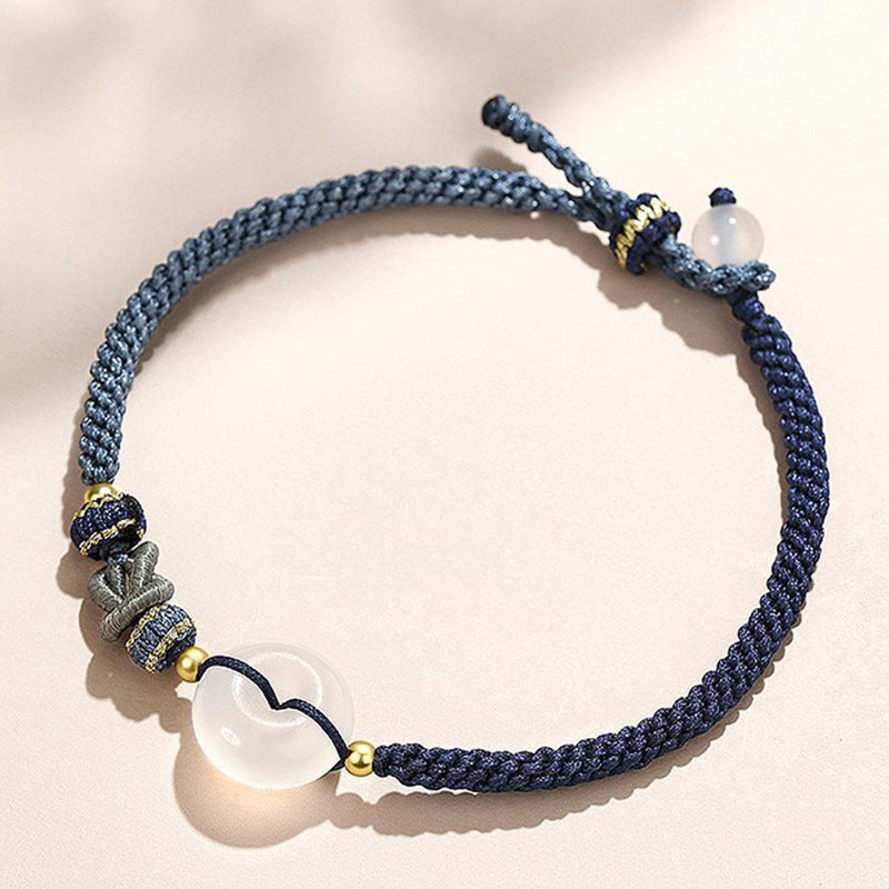 Weißer Achat Friedensschnalle Paar Armband Jade Armband