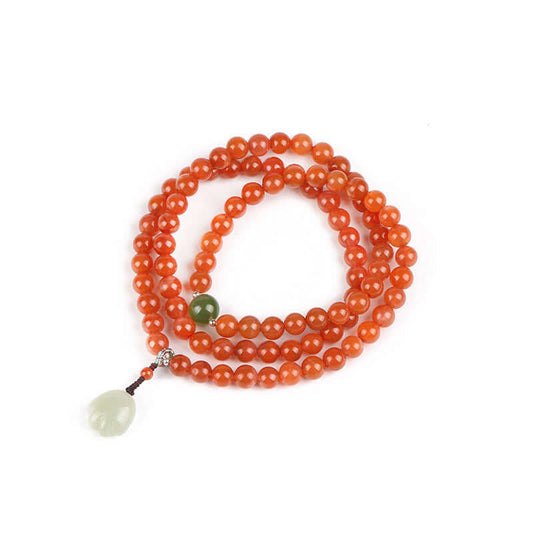 Nanhong Agate 6mm Cherry Red Multi-Layer Bracelet – Women’s 3-Turn Beaded Jewelry - ZENHIMA