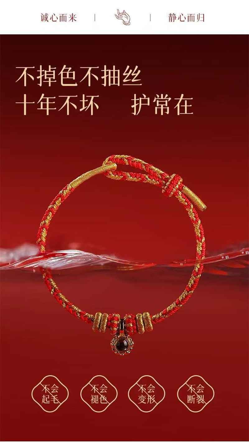 ZenHima Eight Protective Buddhas 999 Fine Silver Red String Bracelet - 2026 Horse Year Protection Bracelet
