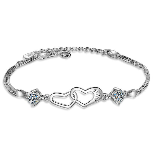 ZenHima Heart Amethyst Sterling Silver Bracelet - ZENHIMA