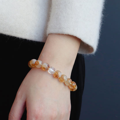 11MM Amethyst Yellow Tower Crystal Pink Crystal Natural Bracelet