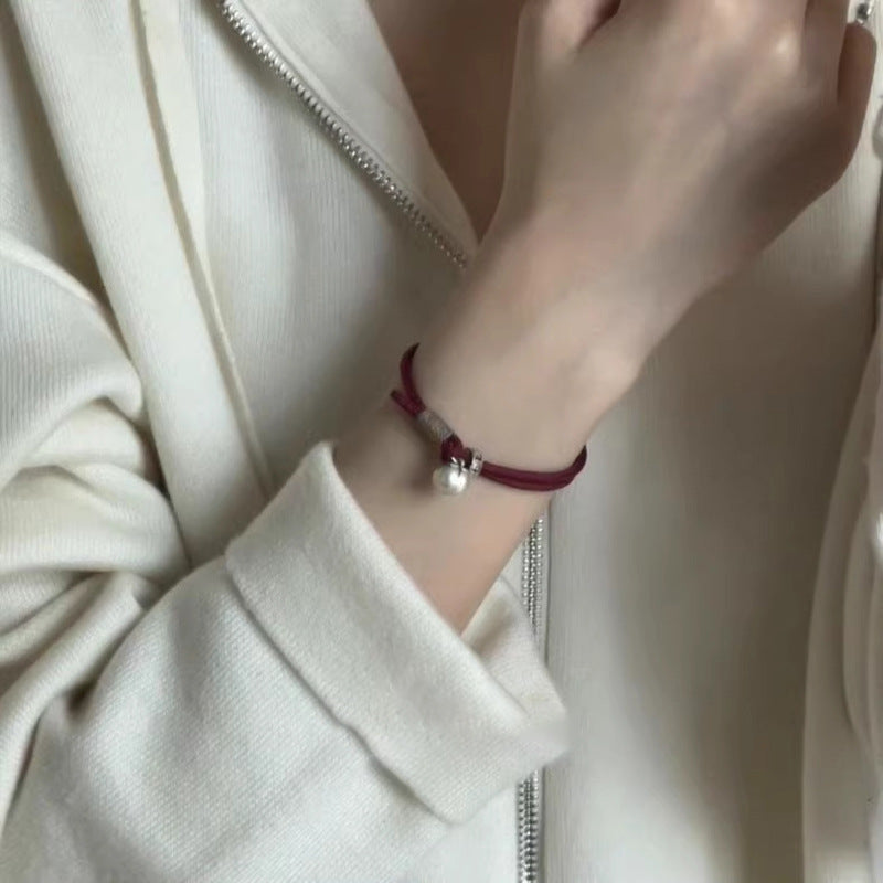 Adjustable 999 Sterling Silver Persimmon Blessing Red String Bracelet – Auspicious for Your Zodiac Year