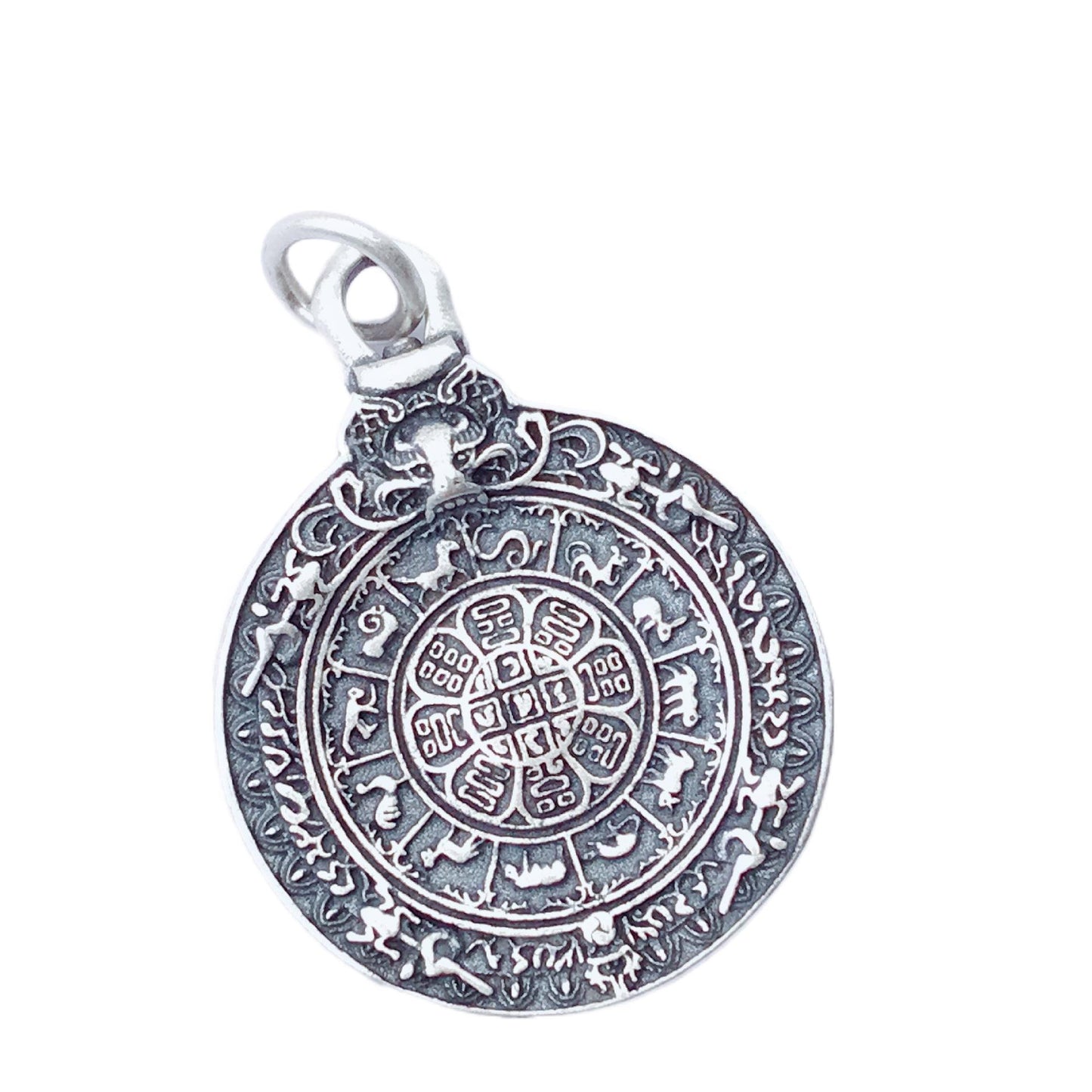 S925 Sterling Silver Jiugong Bagua Pendant – Zodiac Silver Talisman