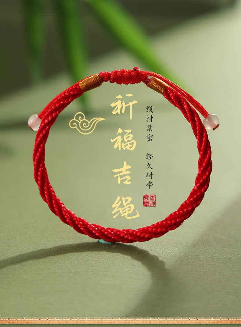 ZenHima Minimal Red Rope Bracelet - Couple Luck Blessing Gift